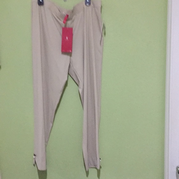 IC Pearl Detail Ankle Pull On Pants Oyster plus size performance fabric - Picture 4 of 6